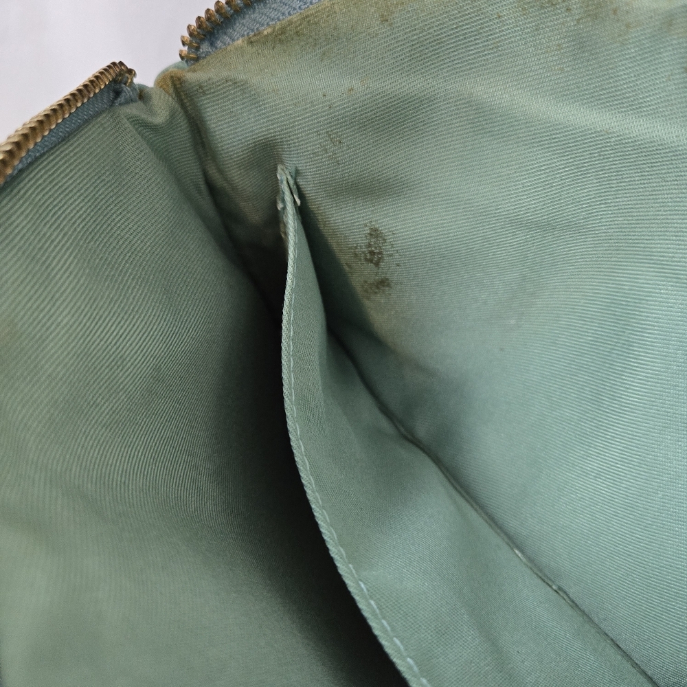 Lodis Women's Turquoise Pebbled Leather Gold Hardware Zipper Wristlet Clutch - Picture 5 of 10